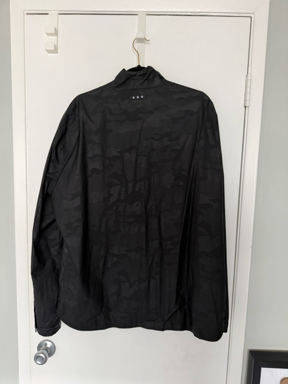 John Varvatos Black Camouflage Windbreaker Jacket - Picture 3 of 4